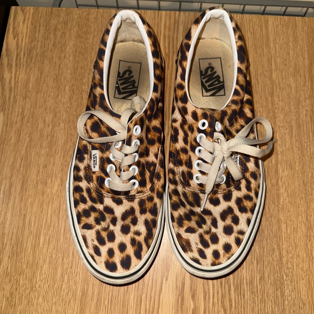 Vans Brown Leopard Print Sneakers